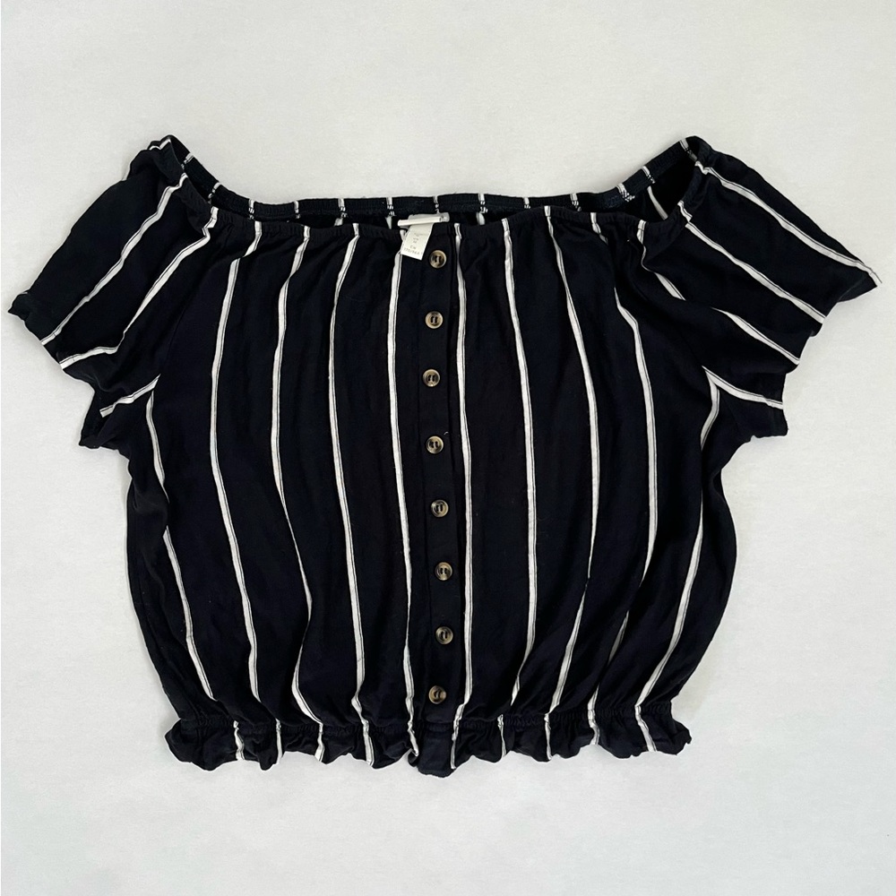 H&M | Blue & White Stripes Blouse | M